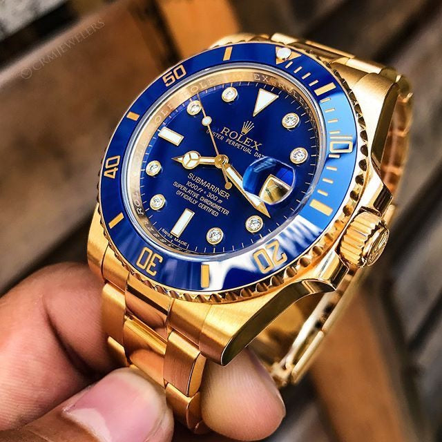 Rolex Submariner Full Gold & Blue Dial Japanese Master Quality Automatic Men’s Watch