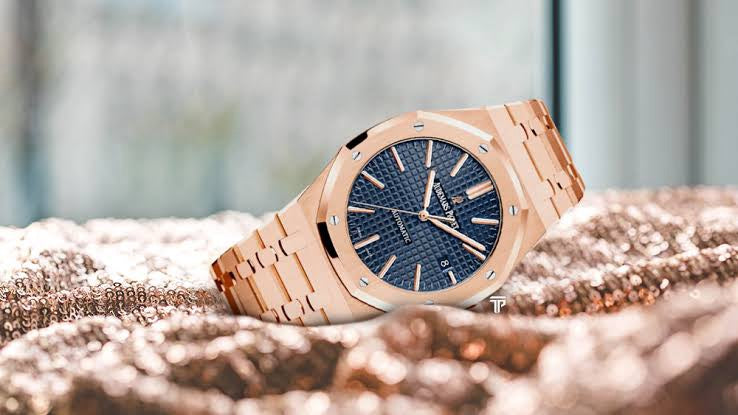 Audemars Piguet Royal Oak Offshore Rosegold Black Blue Metal Chain Automatic Movement Men’s Watch