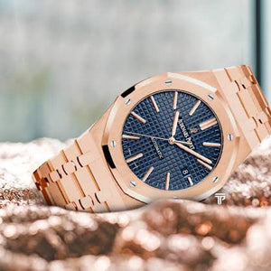 Audemars Piguet Royal Oak Offshore Rosegold Black Blue Metal Chain Swiss ETA 1:1 Automatic Movement Men’s Watch