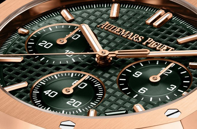 Audemars Piguet Royal Oak 50th Anniversary Chronograph’s Rosegold Green Dial Swiss ETA