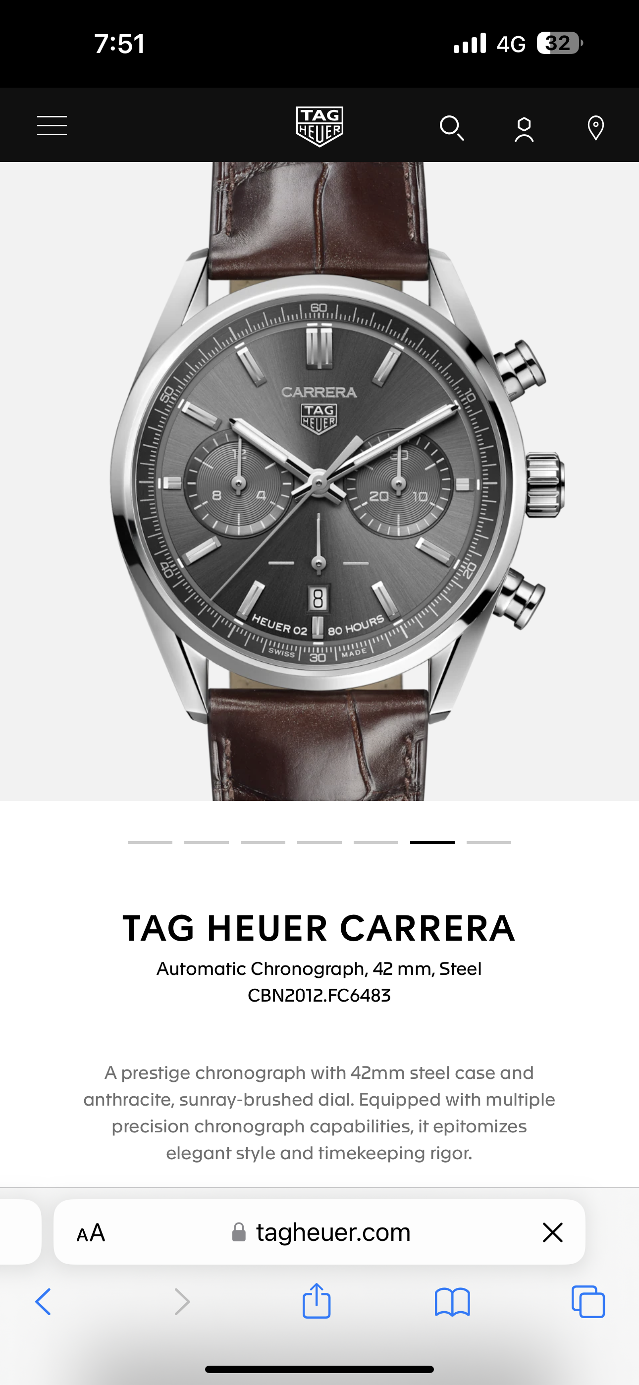 Tag Heuer Carrera Japanese Machinery Grey Dial & Brown Leather Strap Master Quality Mens Watch