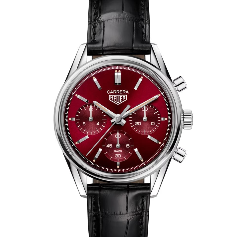 Tag Heuer Grand Carrera Red Dial & Black Leather Strap Japanese Master Quality Men’s Watch