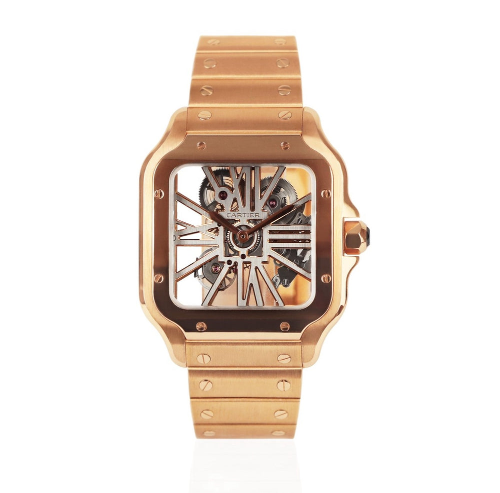 Cartier Santos De Skeleton Rosegold Automatic Men’s Watch