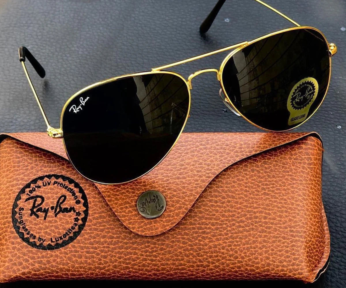 New Design Oval Black & Gold 3026 Master Pcs Sunglasses For Men.