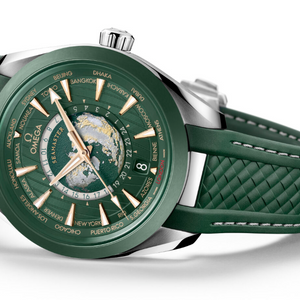 Omega Seamaster Aqua Terra Worldtimer Green Dial 43mm – 100% Authentic Swiss Automatic Watch