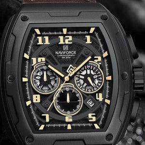 Naviforce Men Dial & Leather Straps Analogue Chronograph Watch NF8053_B Y DBN