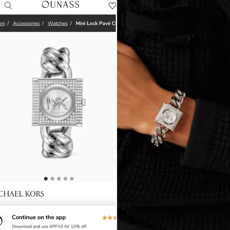 Michael Kors Lennox crystals silver