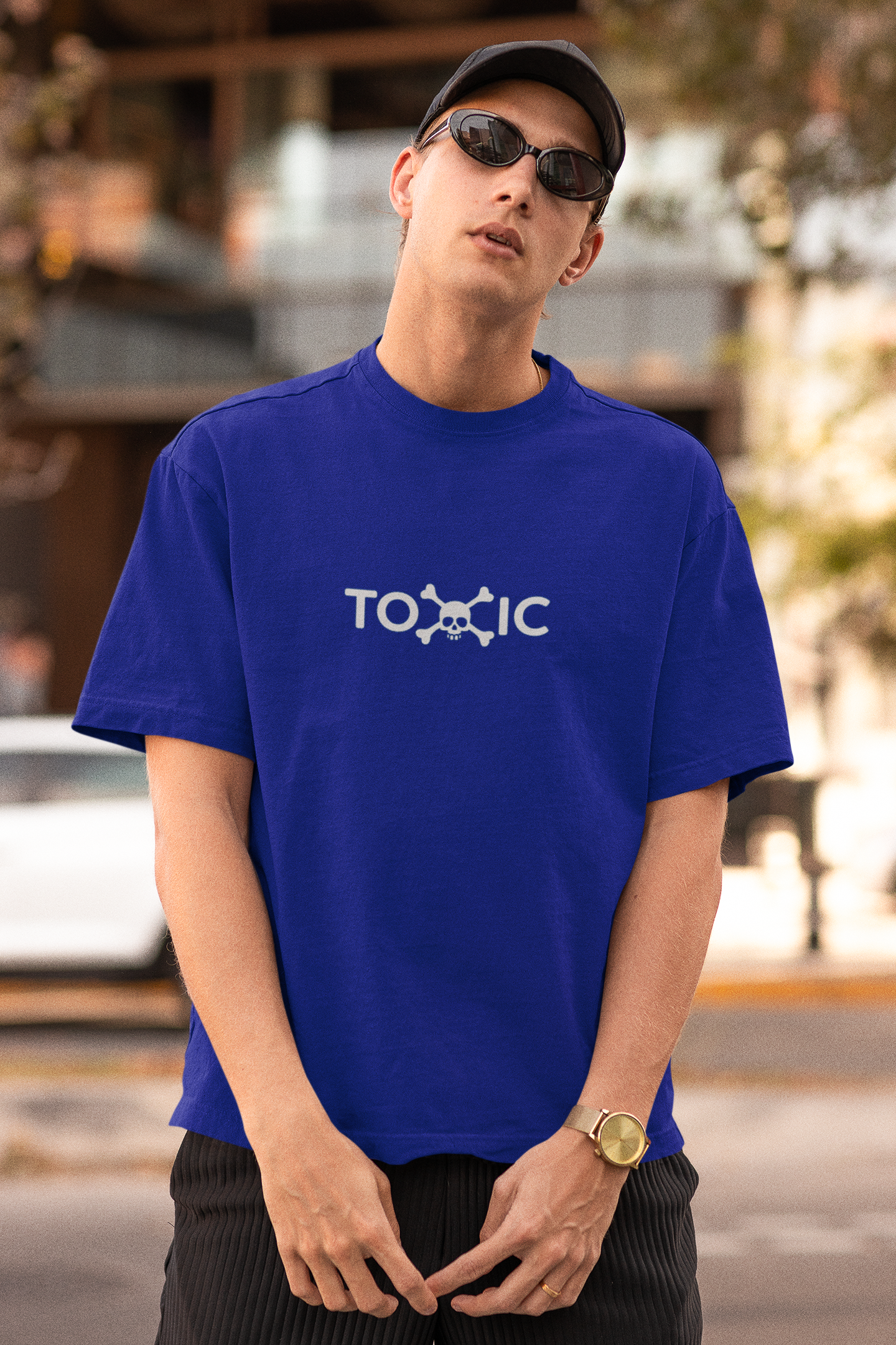 Toxic unisex Oversized Tshirt — zoomed view