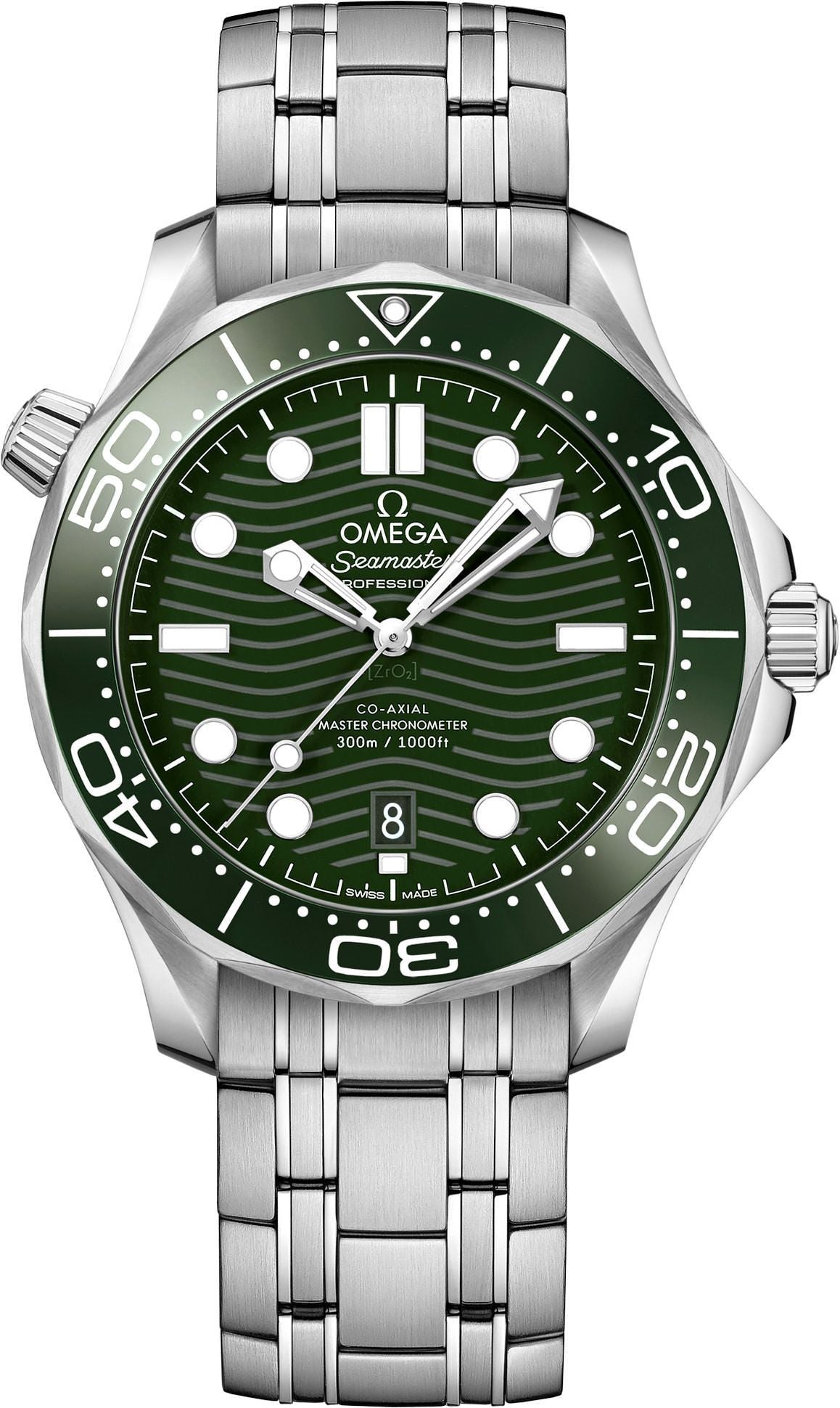 Omega Seamaster Diver 300M Green Dial Steel Bracelet Men's Watch