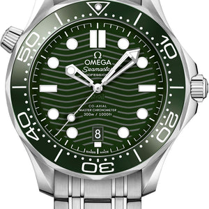 Omega Seamaster Diver 300M Green Dial Steel Bracelet Men's Watch