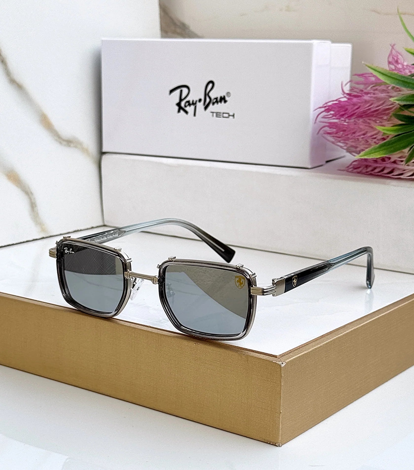 RB 9930 METAL SILVER MERCURY UV-400 SUNGLASSES — zoomed view