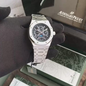 Audemars Piguet Royal Oak Double Balance Wheel Open worked Dial Full Black Automatic Mens Watch
