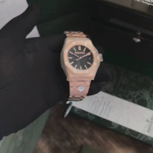 Audemars Piguet Royal Oak Offshore Rosegold Black Dial Metal Chain Automatic Movement Men’s Watch
