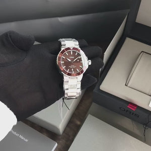 Oris Aquis Date Authentic Automatic Silver Brown Dial Men’s Watch