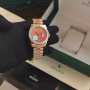 Rolex Day Date Golden Diamond Bazel Ring
