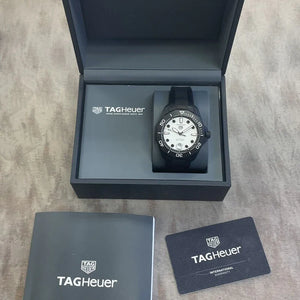 Tag Heuer Aquaracer Professional 300 Automatic White Dial Black Rubber Strap Watch for Men