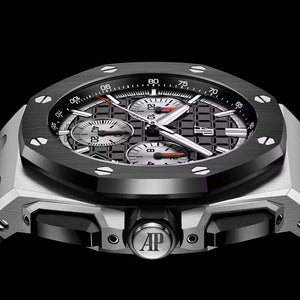Audemars Piguet Royal Oak Double Balance Wheel Open worked Dial Full Black Automatic Mens Watch (Copy)
