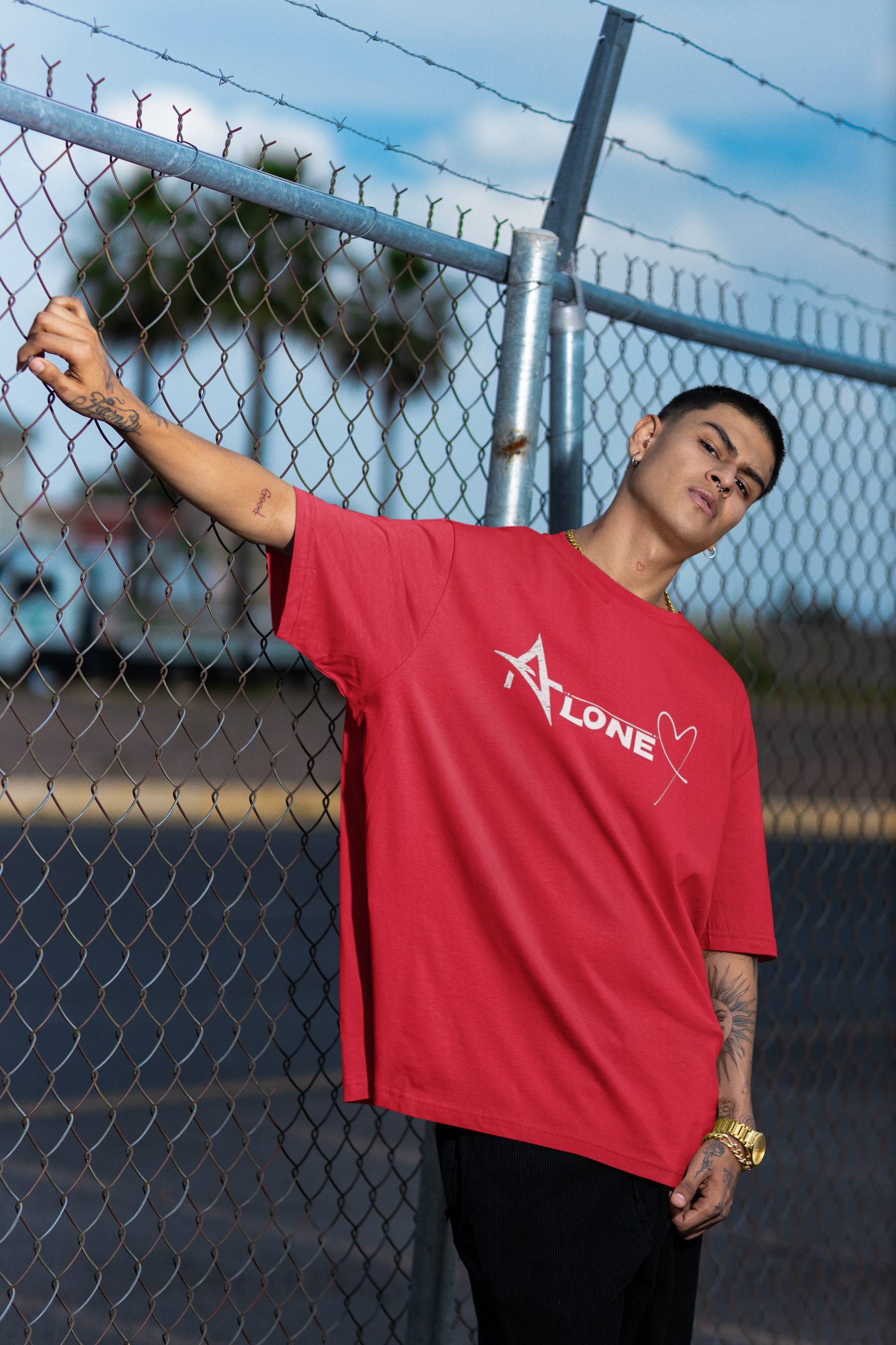 Alone Oversized Tshirt — zoomed view