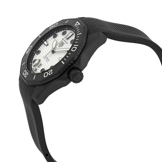 Tag Heuer Aquaracer Professional 300 Automatic White Dial Black Rubber Strap Watch for Men
