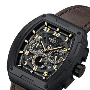 Naviforce Men Dial & Leather Straps Analogue Chronograph Watch NF8053_B Y DBN