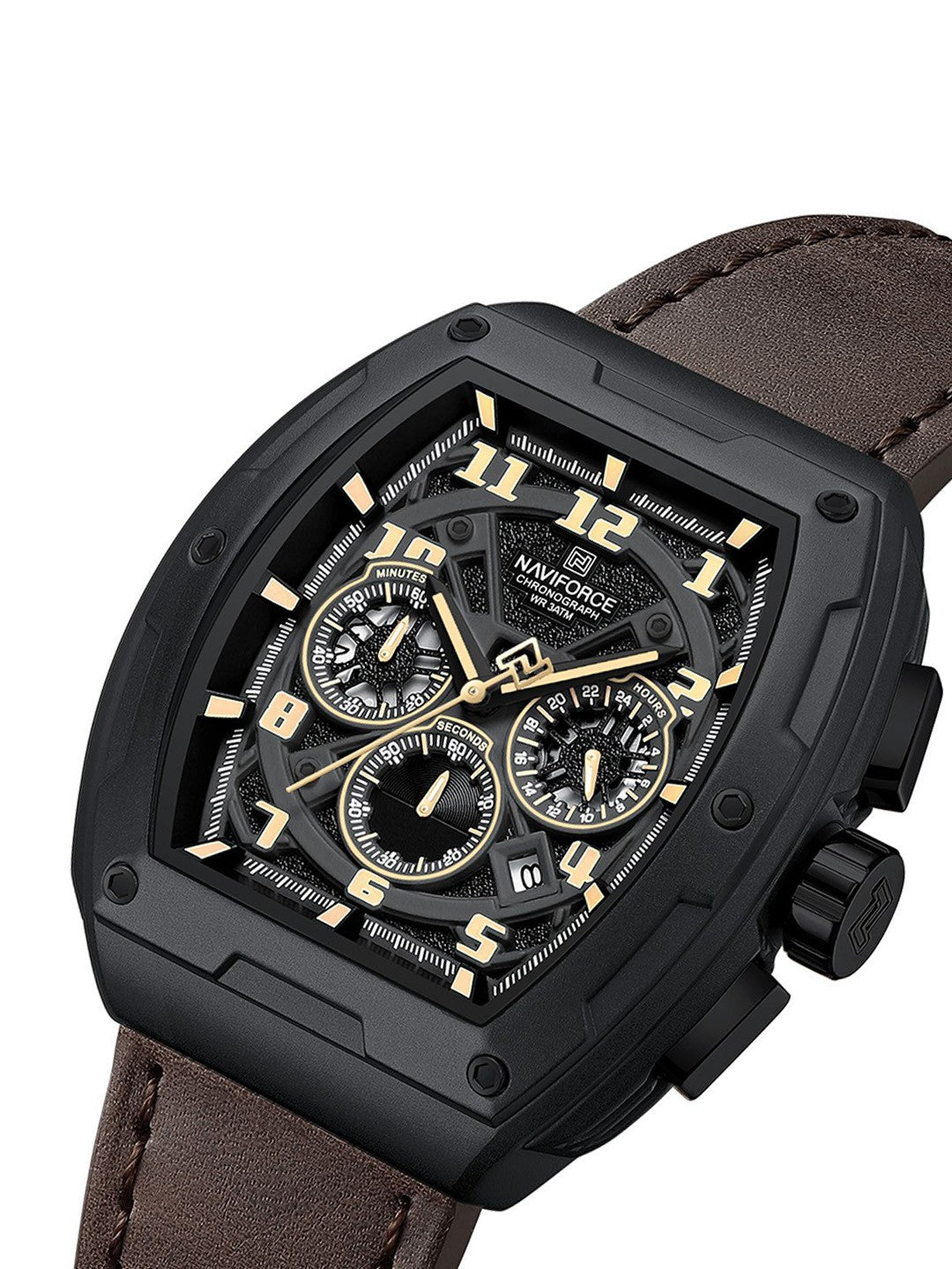 Naviforce Men Dial & Leather Straps Analogue Chronograph Watch NF8053_B Y DBN