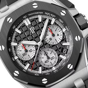 Audemars Piguet Royal Oak Double Balance Wheel Open worked Dial Full Black Automatic Mens Watch (Copy)