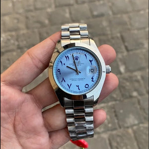 Rolex Day-Date Arabic Dial Ice Blue Automatic Watch