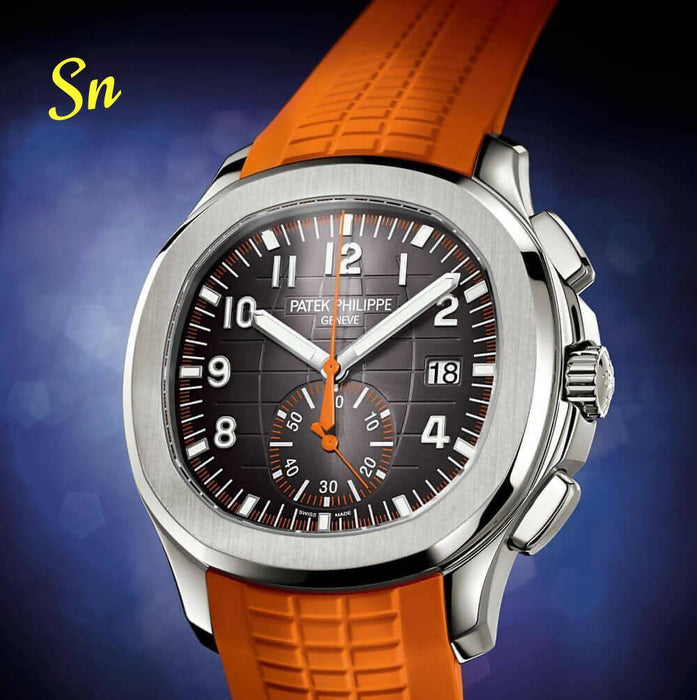 Patek Philippe Aquanaut 5968A-001 Orange mens watch — zoomed view