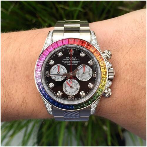 Buy Classy Rolex Daytona Rainbow Watch For Men (210gm)