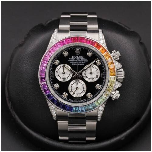 Buy Classy Rolex Daytona Rainbow Watch For Men (210gm) — zoomed view