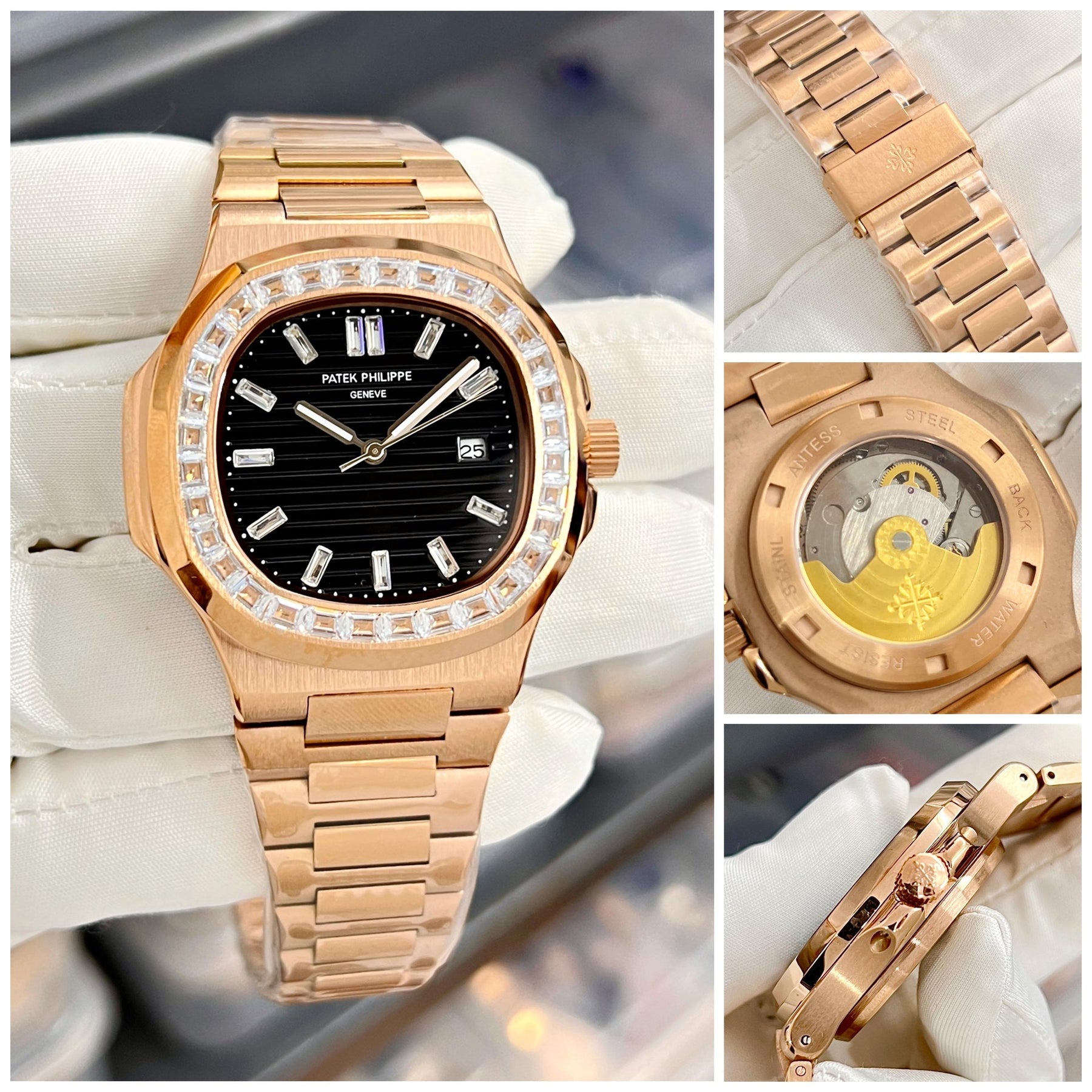 Patek Philippe Nautilus Diamond Face — zoomed view