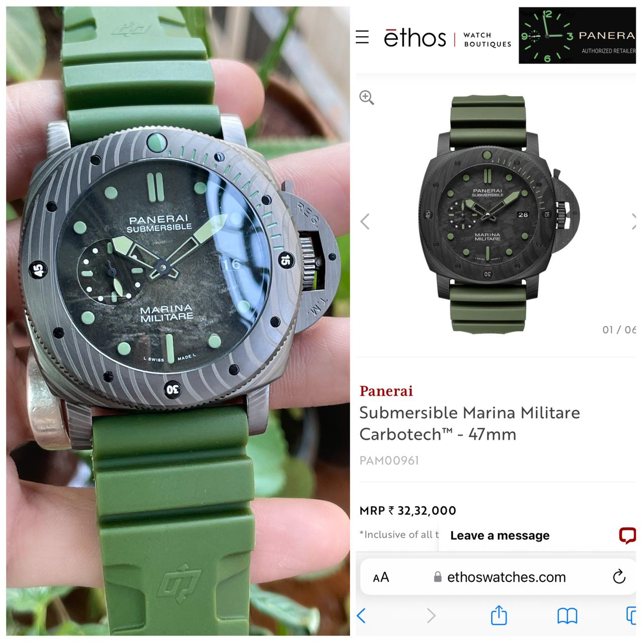 Panerai Submersible Marina Militare — zoomed view